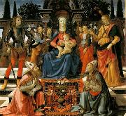 GHIRLANDAIO, Domenico Madonna and Child Enthroned with Saints oil painting artist